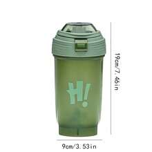 1pc Shaker Cup, Student Sports Fitness Thick Anti-Drop Water Bottle, Unisex Minimalist Protein Powder Large Capacity Portable Cup - Green - View 6