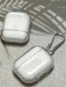 Sparkly Transparent Bluetooth Earphone Case Soft Earphone Cover With Silver Hook - Multicolor - View 3