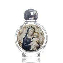 1pc 15ML Round Cap Classical Figure Image Glass Dispenser Bottle, Water/Lotion/Perfume Liquid Filler, Travel Mini Size, Holy Image Sticker Holy Water Bottle - Multicolor - View 16