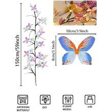 1pc Rattan String Lights 36 LED, USB Powered, 8 Lighting Modes. Artificial Branch With Butterfly Light Strip, USB Powered Butterfly Willow Vine Lights, Includes 36 LED Beads, Suitable For Wall, Bedroom, Wedding, Birthday, Holiday, Party, Valentine's Day Decoration - Multicolor - View 4