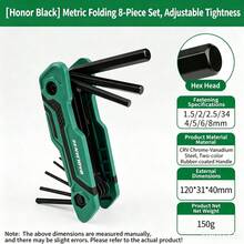 Metric & Imperial Plum-Shaped Folding Hex Key Wrench Set, CRV Chrome Vanadium Steel Portable With Hook Hex Key, For Home, Auto Repair, Bicycle Maintenance And DIY Multi-Purpose Hand Tool - Combo Set - View 7