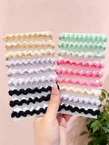 5/10/20pcs/Set Macaron Woven Hair Scrunchies, Sweet Hair Accessories - Suitable For Girls And Women, Applicable For Daily Hairstyling, Outings And More - Multicolor - View 3