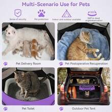 Dog Cat Playpen Puppy Pet Playpen Dogs Tent Crates Cage Indoor/Outdoor Portable Pop Up Dog Kennel Playpen With Carrying Case For Dogs/Cats/Rabbits - Purple - View 3
