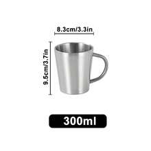 Thickened 304 Stainless Steel Water Cup, Double-Layer Anti-Scald, Coffee Cup, Beverage Cup, Tea Cup, Milk Cup, Easy To Clean, Durable, Shatter-Resistant, With Handle For Easy Grip, Suitable For Home, Office, Restaurant, Beverage Shop, Picnic Use - 1 - View 16