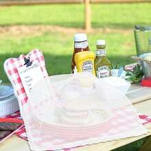 1pc White Foldable Mesh Food Cover, Multi-Functional Kitchen Dining Table Anti-Mosquito Food Cover, Home Pop-Up Dust-Proof Food Cover, Suitable For Outdoor Gatherings, Picnics And Barbecues, Can Protect Food From Insects And Debris, Prevent Flies And Mosquitoes From Approaching Food, Suitable For Kitchen, Dining Table And Outdoor Picnics - Multicolor - View 5