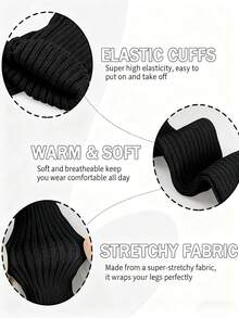 Women's Knit Leg Warmers, 10+ Colors, Ribbed Slouchy Boot Socks, Soft & Warm Leg Covers - Multicolor - View 9