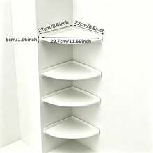 4pcs Home Space-Saving Corner Multi-Functional Storage Rack, Drill-Free Triangular Shelf, 4-Tier Wall-Mounted Corner Storage Divider, Bedside Corner Triangular Storage Shelf, Wall-Mounted Corner Shelf - Fan-shaped Corner Bracket - View 7