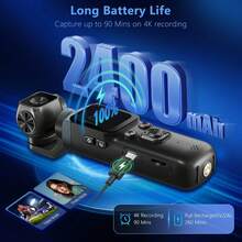 4K Pocket Camera For Vlog, 75MP Handheld Vlog Camera, 330° Rotating Lens, Wireless, With 64G TF Card, 1.72-Inch Touchscreen, Face Tracking, Tripod, Pocket Camera For Daily Recording - View 9