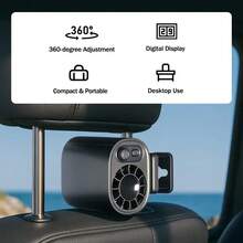 SULVGO 1400mAh Clip-On High-Speed Mini Fan, Waist-Hanging Fan, Desktop Fan, Car Fan, Hands-Free Fan, 100-Speed Multi-Function Stepless Adjustable Mini Fan, Suitable For Outdoor Travel And Indoor Use, Can Be Hung On Umbrella, Backpack, Belt - Clip-on - View 1