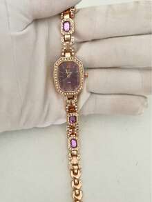 1pc New Casual Fashion Women's Bracelet Watch, Crystal Inlaid Dial, Rhinestone Decorated Strap, Suitable For Students Back To School - Style2 - View 15