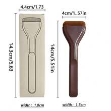 1pc High Quality Face Makeup Brush With Storage Box, Professional Foundation Brush, Curved Brush, Soft Bristles, Even Application, Premium Texture Makeup Brush, Travel Makeup Brush, Basic Makeup Brush, Gift For Women On Holidays - Coffee Brown - View 7