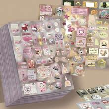 8 hojas de pegatinas, pegatinas decorativas de garabatos lindos, materiales impermeables para scrapbooking - A - Ver 1