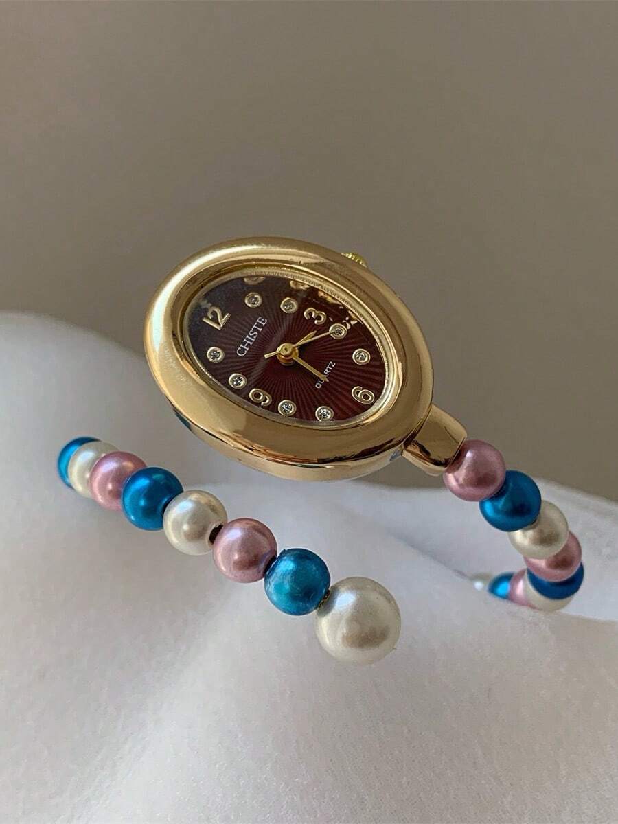 Jam Tangan Quartz Model Gelang Wanita, Desain Vintage Modis dan Menawan, Cocok untuk Pemakaian Sehari-hari, Pilihan Terbaik untuk Hadiah Ulang Tahun/Wisuda - MultiWarna - View 1