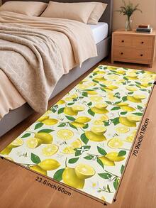 1pc Rubber Kitchen Mat, Printed With Vibrant Lemon And Floral Pattern Kitchen Mat, Can Be Placed In Front Of The Sink, Used For Standing, Kitchen Decoration - Multicolor - View 13