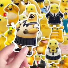 54Pcs Viral Meme Cartoon Stickers Weird Abstract Funny Character Vinyl Decals Waterproof DIY Decor Stickers For Laptop Luggage Journal Phone Case Water Bottle Scrapbook Handicraft Gift For Teens Students - Multicolor - View 3
