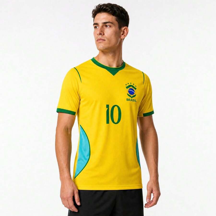 Brazil Cup T-Shirt, Traditional Yellow, Embroidered, 2026 - 黃色 - 查看 1