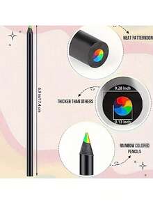 15pcs Rainbow Colored Pencils, Colored Pencils, Colored Combination Wooden Black Pencils For Sketching And Painting, Suitable For Birthday, Party, Halloween, Christmas Gifts, Essential For Painting Lovers, Back To School Supplies - Sets - View 6