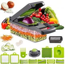 16-In-1 Vegetable Chopper – Multi-Functional Food Chopping, Slicing, And Peeling Set For Salads, Fruits, And Vegetables. Heavy-Duty Kitchen Gadget With Storage Box. Halloween Gift. - Grey - View 7