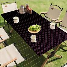 1pc Vintage Baroque Style Rectangular Tablecloth, Waterproof And Stain-Resistant, Suitable For Folding Tables, Picnics, Camping, Outdoor Use - A - View 16
