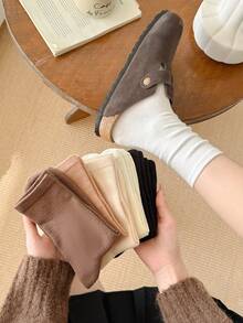 6 Pares de Meias Longas de Cor Sólida Femininas Estilo Japonês Ins Cor de Café Meias de Cano Médio Primavera Outono Versão Coreana Estilo Universitário Meias Slouch - Multicolorido - Visão 4