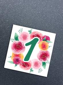 20/30/40 Pcs/Set Floral Wedding Table Numbers. Including Main Table Card, Table Center Decor, Double-Sided Printing, Flower And Geometric Pattern Design - View 9