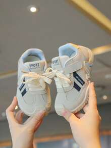 Zapatos deportivos casuales para niñas bebé Primavera/Otoño 2026 Nuevo estilo Zapatos para caminar de niños pequeños Versión coreana Zapatos de suela blanda Elegantes - Beis - Ver 2