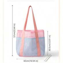 Beach Swimming Tote Mesh Bag, Portable Large Capacity Swimsuit Storage Bag - Multicolor - View 4