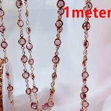 1m Fashionable Multi-Style Colorful Glass Rhinestone Asymmetrical Stone Copper Clasp Bead Chain For Handmade DIY Bracelets, Necklaces And Clothing Accessories - DIY Chain - View 14