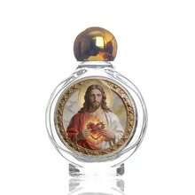 1pc 15ML Round Cap Classical Figure Image Glass Dispenser Bottle, Water/Lotion/Perfume Liquid Filler, Travel Mini Size, Holy Image Sticker Holy Water Bottle - Multicolor - View 13