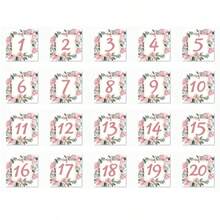 20/30/40 Pcs/Set Floral Wedding Table Numbers. Including Main Table Card, Table Center Decor, Double-Sided Printing, Flower And Geometric Pattern Design - View 28