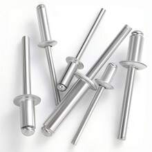 100 buah Paku Keling Buta Profesional Aluminium M3, Gagang Aluminium dan Poros Inti Baja - perak - View 2