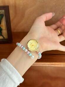 Women's Bracelet Quartz Watch, Fashionable Vintage Exquisite Design, Suitable For Daily Wear, Birthday/Graduation Gift - Multicolor - View 5