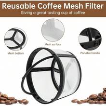 Cestas de filtro de caf, 2 unidades, cestas reutilizables de filtros de caf, 2 a 4 tazas, filtros de caf de nailon para cafeteras y cerveceras Mr. Coffee y Black Decker, accesorios para mquinas - inicial - Ver 4