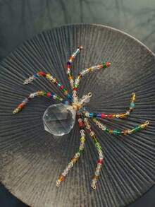 1pc Crystal Spider Dreamcatcher Pendant, Beaded Spider Sunshine Catcher, Suitable For Home Decor, Rainbow Window Decoration, Hallway Hanging, Summer And Autumn Decoration, Halloween Decoration, Christmas Decoration, And Gift For Friends., Fall Decor - Multicolor - View 7