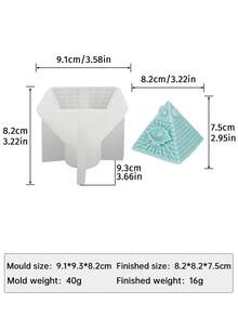 1pc Egyptian Pyramid & Eye Of Power Scented Candle Silicone Mold - Unique Asymmetrical Design, Suitable For Handmade Crafts And Home Decor - White - View 5