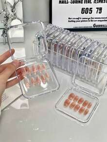 10pcs Nail Art Storage Boxes, Nail Tip Storage Boxes, Nail Display Boxes, Nail Tool Storage Boxes, Nail File Storage, Cosmetic Storage Boxes, Travel Storage Boxes, Toiletry Bags, Desktop Storage Boxes, Makeup Accessories, Jewelry Boxes, Women's Gifts, Holiday Gifts,Bedroom Room Decor,Back To School - View 2