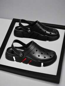 Men's Clog Slippers With Soft Cushioning, Breathable Outdoor Beach Sandals, Dual-Wear Slides - Black - View 3