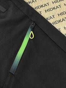 Hidkat Women's Spring Summer Autumn Minimalist Solid Color Casual Straight Leg Pants, Lightweight Breathable Fabric, Multiple Zipper Pockets, Drawstring Waist, Suitable For Outdoor, Casual, Sports, Running Wear - Black - View 7