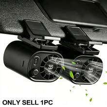 1400mAh USB Clip-On Fan With LED Screen, 100-Speed Rechargeable, Hands-Free Multi-Function Personal Fan, Car Fan, Clip-On Design Suitable For Shoulder Straps And Belts, Ideal For Office, Home, Travel, And Outdoor Hiking - Clip-on - View 1