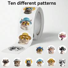 502pcs/Roll, Glasses Puppy Pattern Stickers, Top Choice For Small Gifts. DIY Stickers. Happy Father's Day, Back To School Season. 10 Different Patterns. PVC Material, Suitable For Gift Packaging Labels, Party Favors. Water Bottle Decoration. Planner Decoration, Souvenir Decoration. Gift Packaging Decoration, Classroom Reward Supplies, Study Stationery Decoration, Scrapbook Stickers And Other Favorite Product Decoration Stickers. - Multicolor - View 9