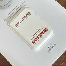 1 Set Retro Coffee Text MagSafe Card Pocket, Slim Detachable Magnetic Phone Wallet For IPhone - Multicolor - View 4