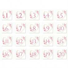 20/30/40 Pcs/Set Floral Wedding Table Numbers. Including Main Table Card, Table Center Decor, Double-Sided Printing, Flower And Geometric Pattern Design - View 15