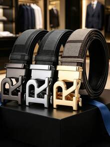New Top Material Genuine Leather Cowhide Men's Belt, Fashionable And Versatile Business Belt For Men Luxury Brand Belts Men - Multicolor - View 1
