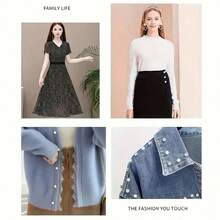 1/10pcs No-Sew Pearl Snap Buttons/Anti-Slip Shirt Brooch With Hidden Snap/Adjustable Detachable Women's Snap Fasteners - Multicolor - View 6