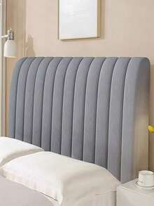 1pc Grey Minimalist Vertical Striped Headboard Cover, 360° Full Wrap Anti-Collision, Adjustable For Thin/Thick Headboards, Easy To Remove And Wash, Bedroom Decor - Dark Grey - View 3