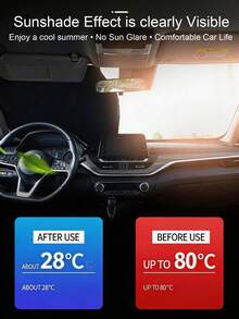 1PC Portable Car Silver Sunshade, Suitable For Most Car Models Including SUV And Sedan, Heat Insulation Front Windshield Sunshade, Easy To Fold And Store, Suitable For Spring, Summer, Autumn - Multicolor - View 4