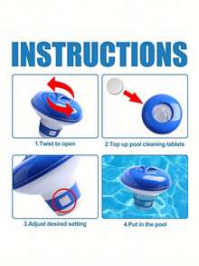 Automatic Floating Pill Dispenser For Swimming Pool - Automatic Pool Chemical Dispenser, Made Of Durable Plastic, Easy For Pool Maintenance, Featuring An Integrated Floating Design. When The Tank Is Full, It Floats On The Pool Surface, Enhancing The Overall Aesthetics Of The Pool. (Cleaning Tablets Not Included) - Multicolor - View 9