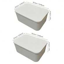 1pc Solid Color Multi-Function Storage Box With Lid, Suitable For Office, Home And Bathroom Organization, Snack Toy Supplies Storage Box - Multicolor - View 4