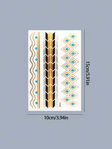4 Sheet Tattoo Sticker Temporary Tatoos Bronzing Tatoo Gold Silver Arm Body Attoo Cool Bracelet Summer Gir Dlv Golden Fashion Tattoos Ling Sticker - Multicolor - View 11