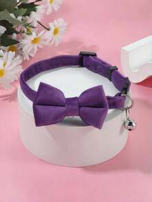 1pc Fashionable Adjustable Pet Collar, Multi-Color, With Bell And Bow Tie - Suitable For Cats And Small Dogs - Multicolor - View 10